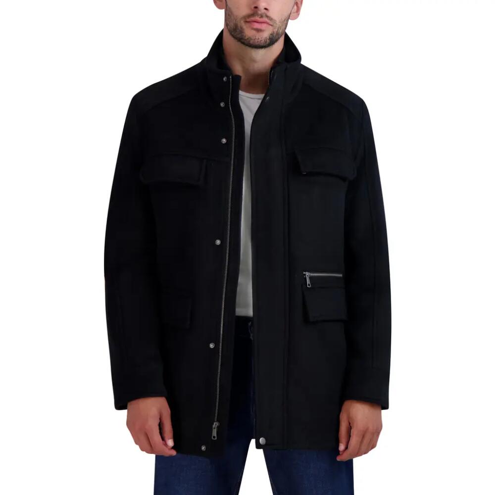 Cole Haan Wool Blend Field Coat in Black Cover