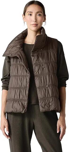 Eileen Fisher High Collar Vest (Wren) Women's Vest Cover