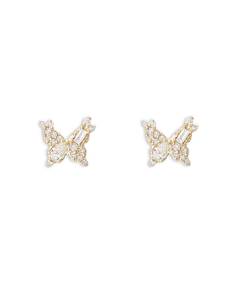 Adina Reyter 14K Yellow Gold Diamond Multi Cut Butterfly Stud Earrings Cover