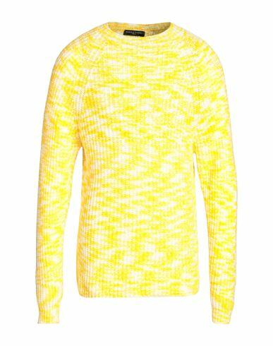 Daniele Fiesoli Man Sweater Yellow Merino Wool, Tencel Cover