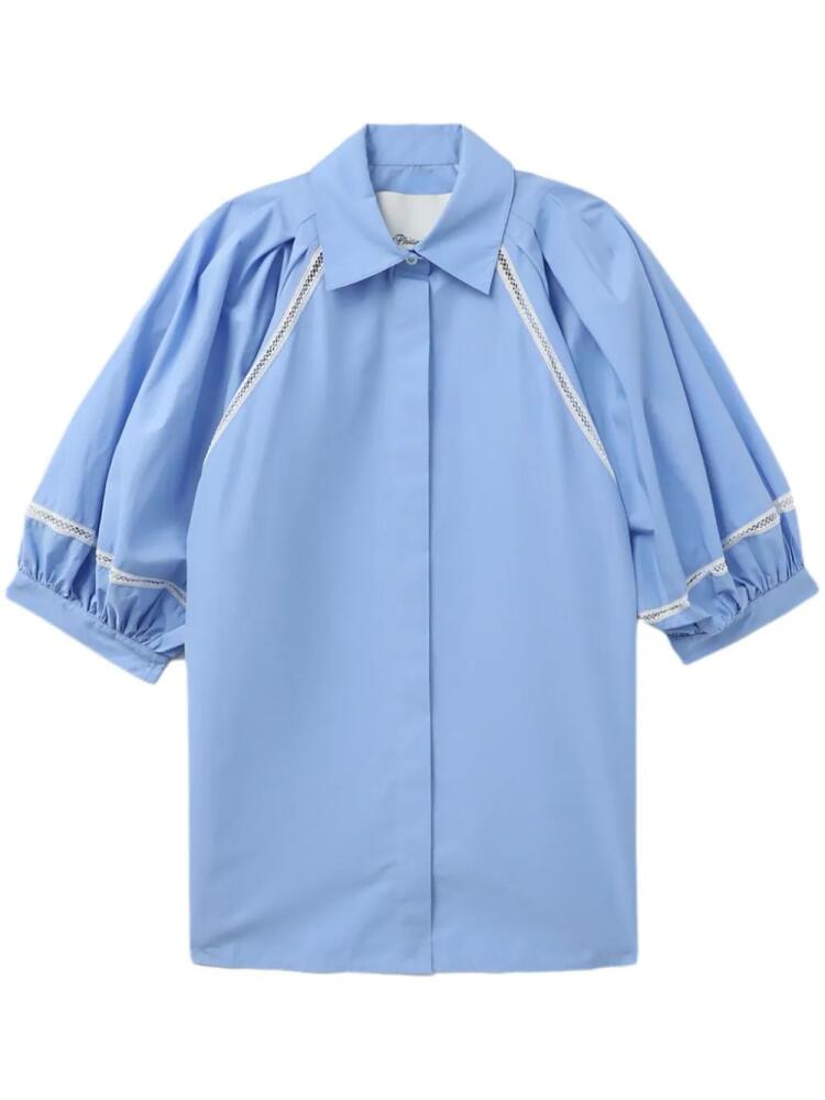 3.1 Phillip Lim straight-point collar cotton-blend shirt - Blue Cover