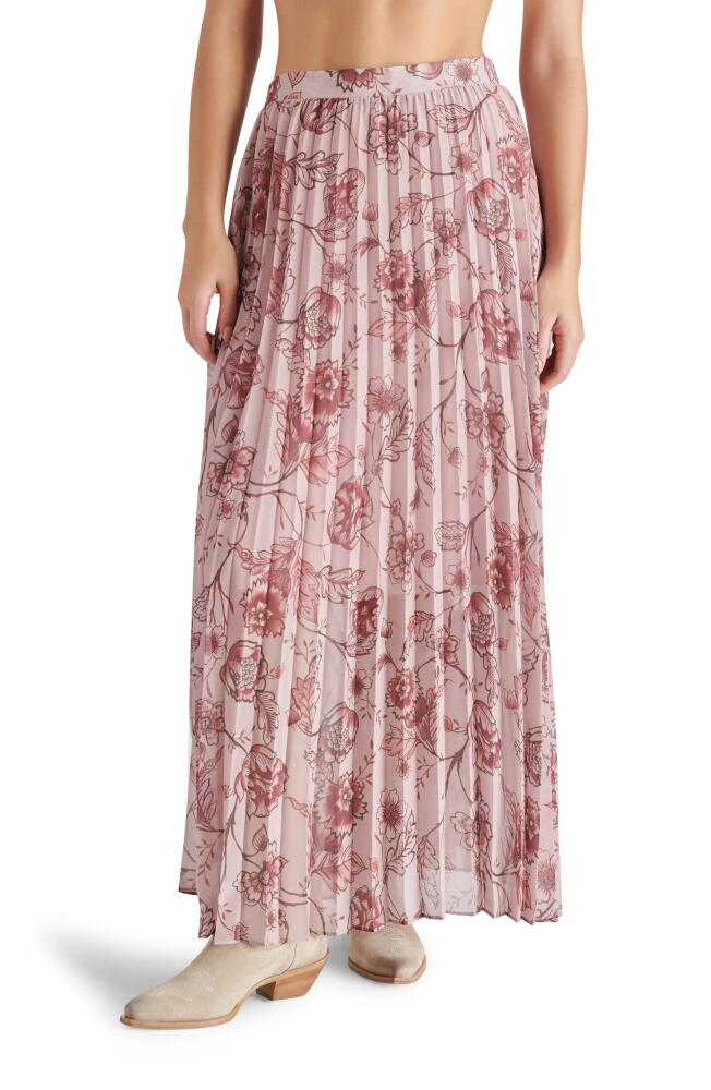 Steve Madden Coppola Floral Pleated Maxi Skirt in Blush Cover