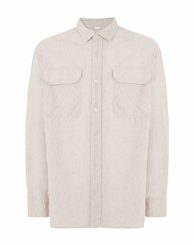 8 By Yoox Linen-cotton Patch-pocket L/sleeve Shirt Man Shirt Sand Linen, Cotton Cover