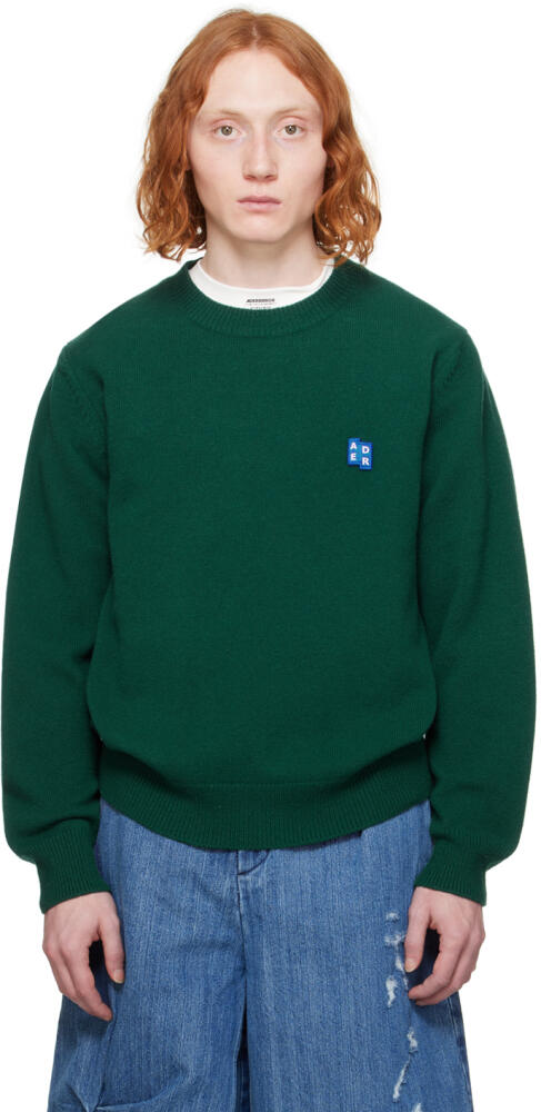 ADER error Green Significant Patch Sweater Cover