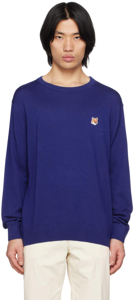 Maison Kitsuné Blue Fox Head Sweater Cover