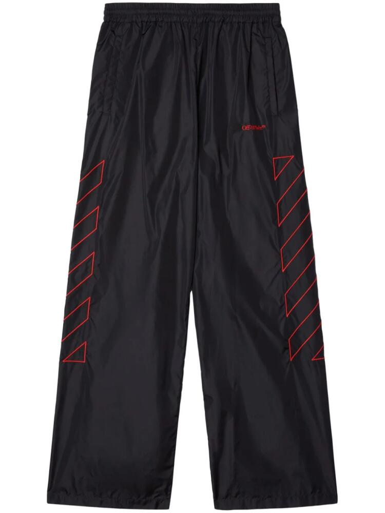 Off-White Diag-stripe embroidered track pants - Black Cover