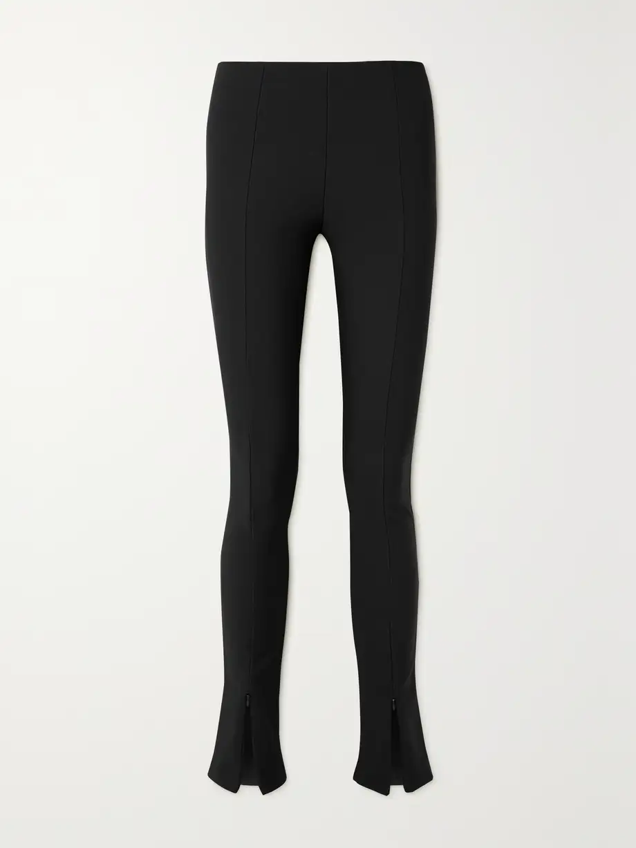 The Frankie Shop - Reya Ribbed Stretch-jersey Flared Leggings - Black Cover