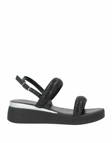 Cafènoir Woman Sandals Black Textile fibers Cover