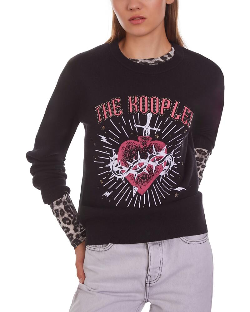 The Kooples Jacquard Graphic Knit Sweater Cover