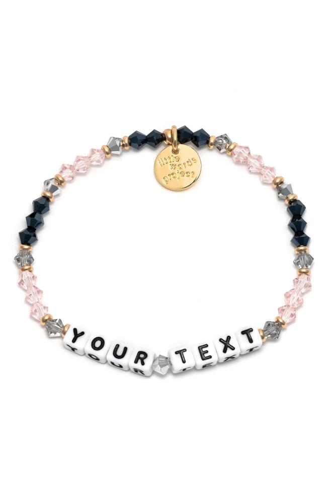 Little Words Project Belle Custom Beaded Stretch Bracelet in Pink Black Cover