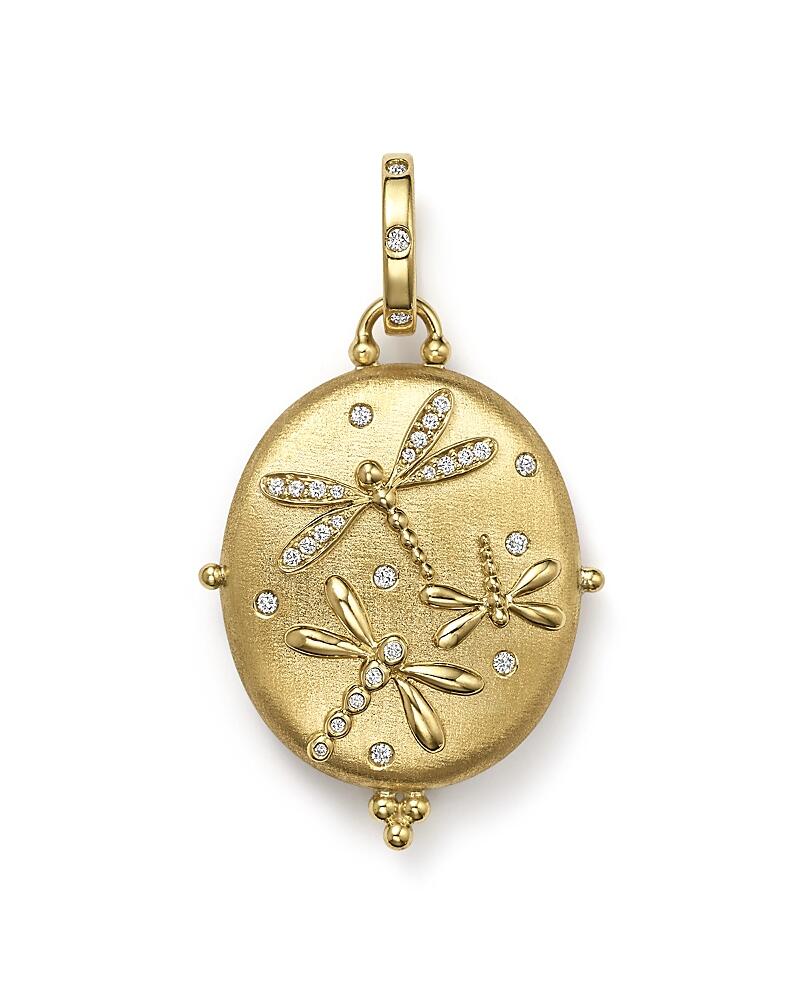 Temple St. Clair 18K Gold Dragonfly Locket with Diamonds Cover