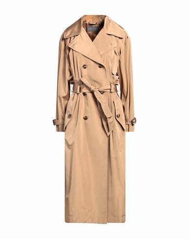 Alberta Ferretti Woman Overcoat & Trench Coat Camel Polyester, Silk Cover