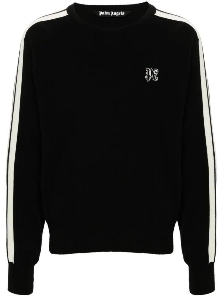 Palm Angels monogram-embroidered crew-neck jumper - Black Cover