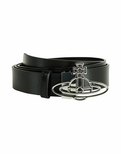 Vivienne Westwood Thin Line Orb Belt / Woman Belt Black Cow leather Cover