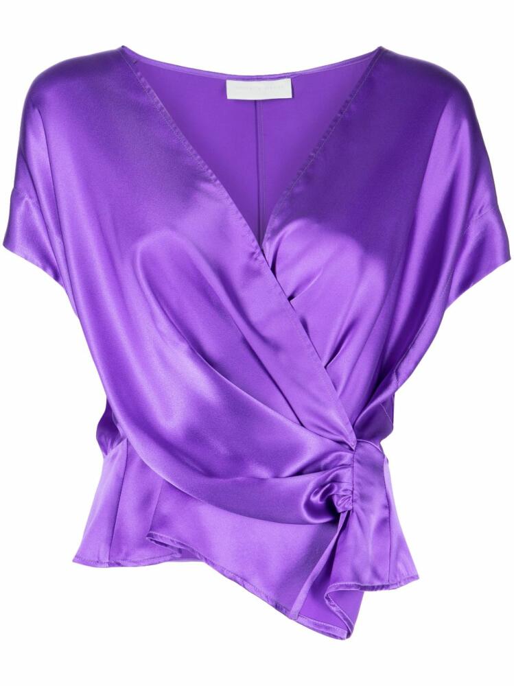 Michelle Mason open-neck top - Purple Cover