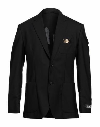 Versace Man Blazer Black Virgin Wool Cover