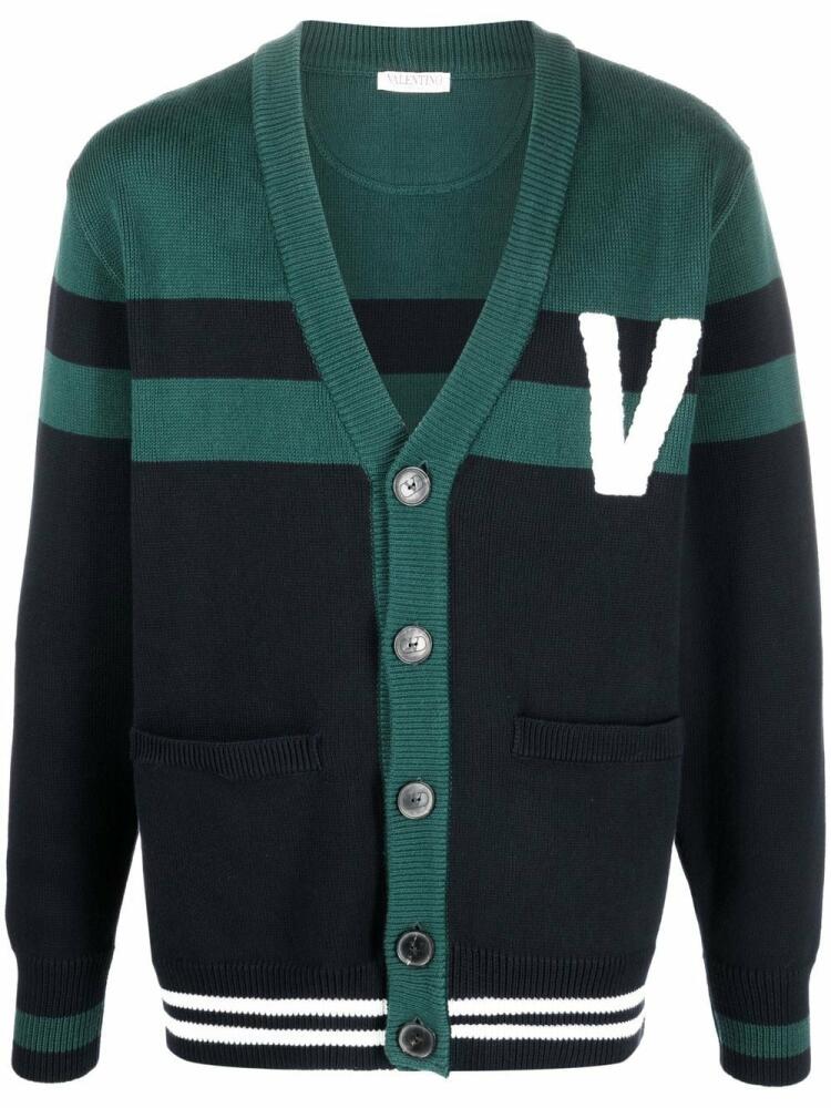 Valentino Garavani V-logo knitted cardigan - Green Cover