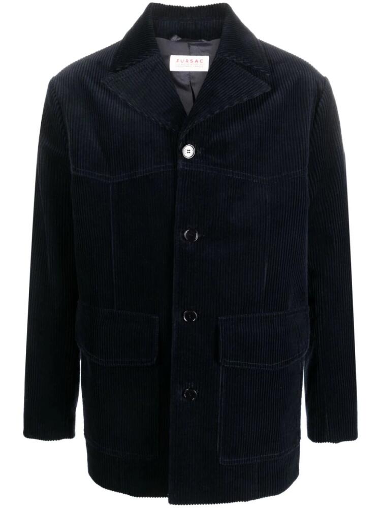 FURSAC single-breasted corduroy jacket - Blue Cover