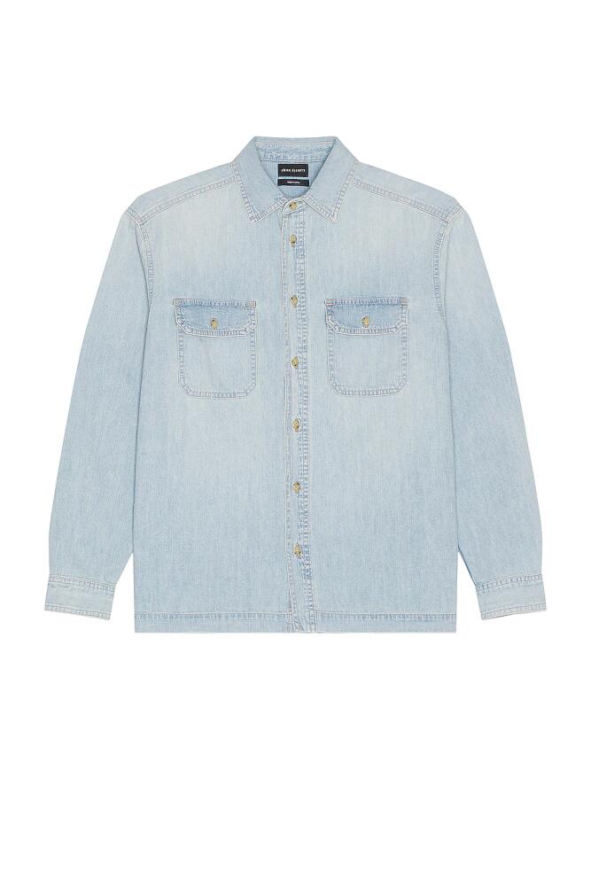 JOHN ELLIOTT Princeton Work Shirt in Denim-Light Cover