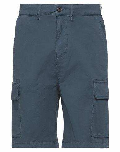 Selected Homme Man Shorts & Bermuda Shorts Midnight blue Cotton, Linen, Elastane Cover