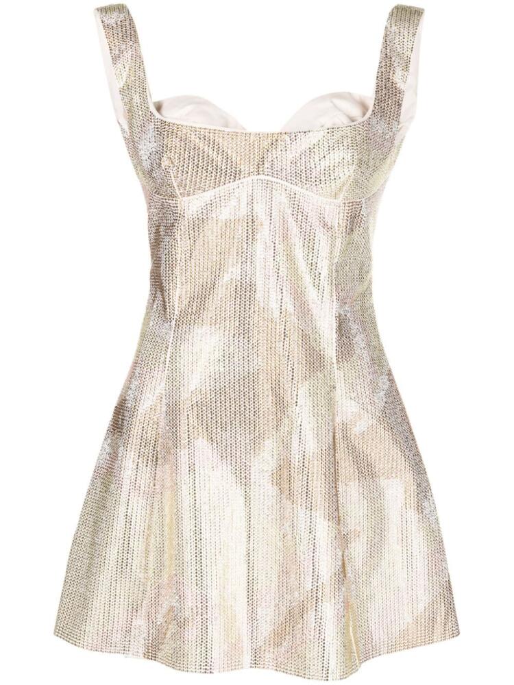 GCDS Mina Bell crystal-embellished minidress - Neutrals Cover