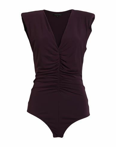 Patrizia Pepe Sera Woman Bodysuit Dark purple Acetate, Polyamide, Elastane Cover