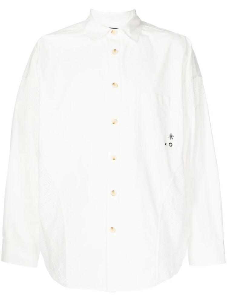 FIVE CM panelled long-sleeved shirt - White Cover