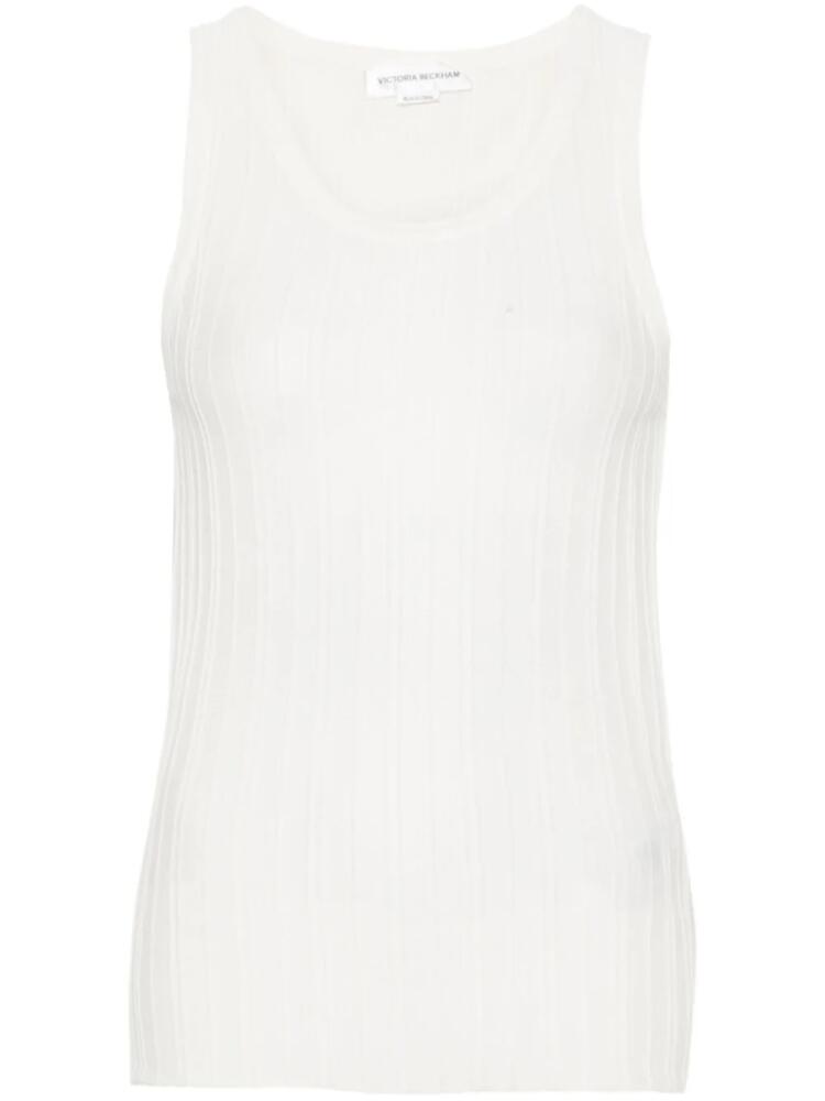 Victoria Beckham striped fine-knit tank top - White Cover