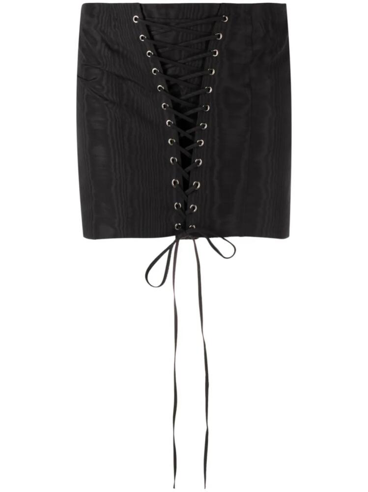 Alessandra Rich lace-up mini skirt - Black Cover