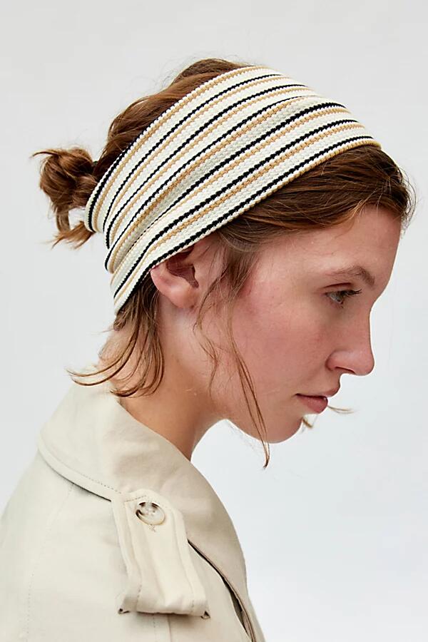 Textured Striped Headwrap in Cream Cover