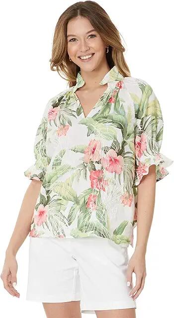 Tommy Bahama Daybreak Hibiscus Top (White) Women's Clothing Cover