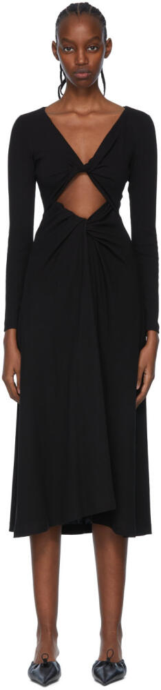 Rosetta Getty Black Cotton Midi Dress Cover