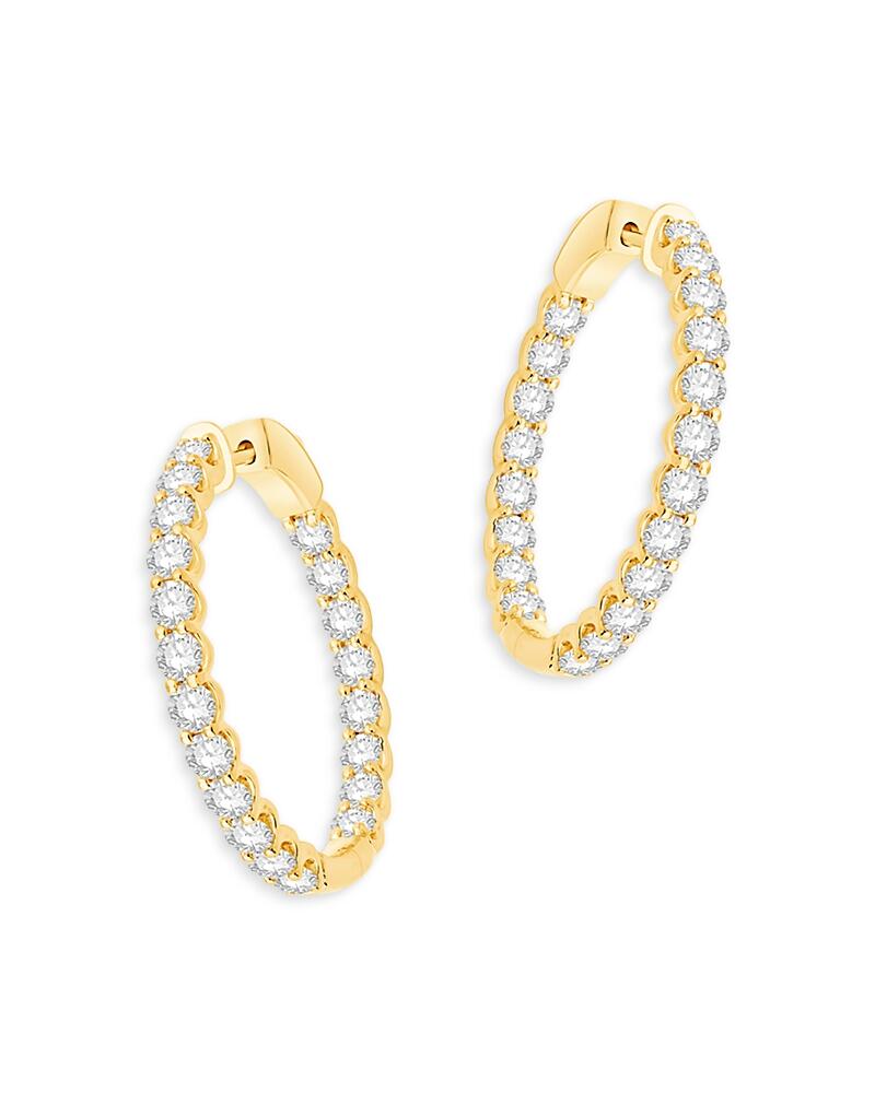 Bloomingdale's Fine Collection Diamond Inside Out Hoop Earrings in 14K Yellow Gold, 3.50 ct. t. w. - Exclusive Cover