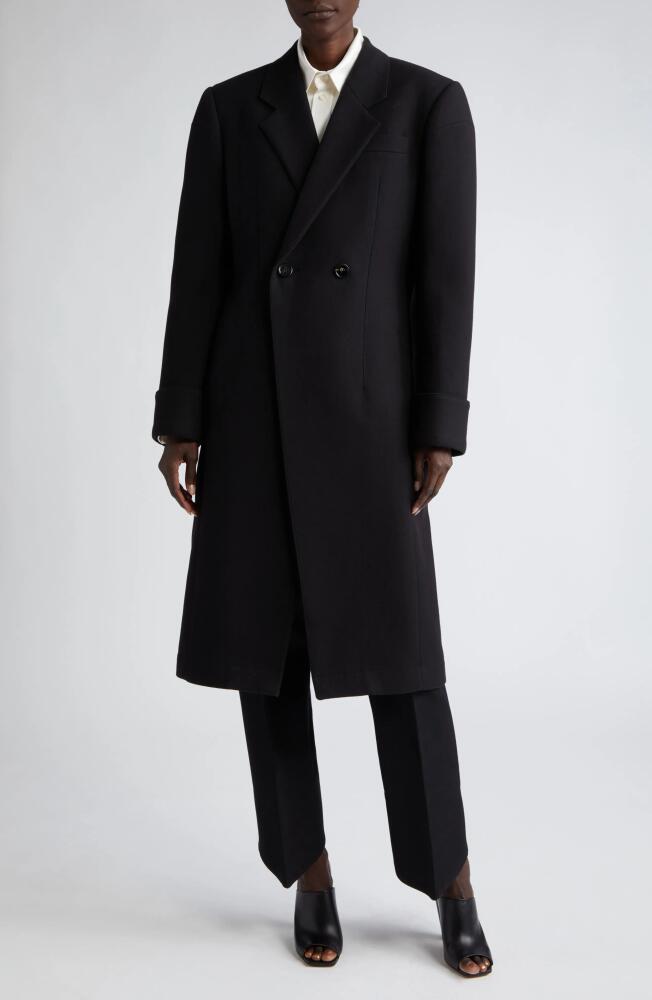 Bottega Veneta Structured Double Breasted Coat in Black Cover