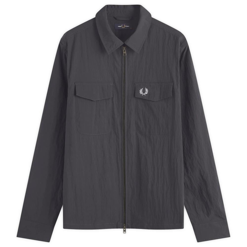 Fred Perry Men's Zip Overshirt in Anchor Grey Cover