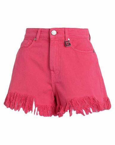 Gaëlle Paris Woman Denim shorts Fuchsia Cotton Cover