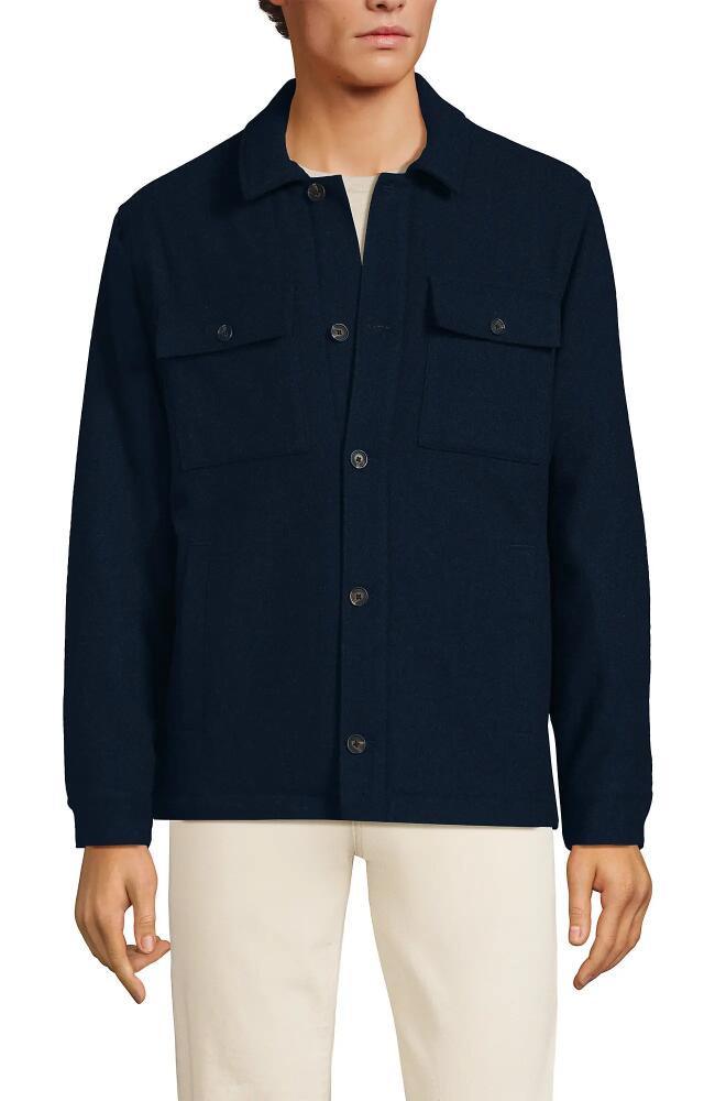 Lands' End Wool Blend Shirt Jacket in Radiant Navy Cover