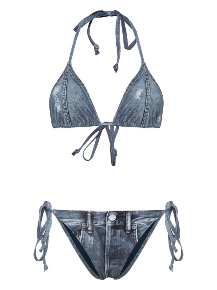 Acne Studios denim-print bikini - Blue Cover