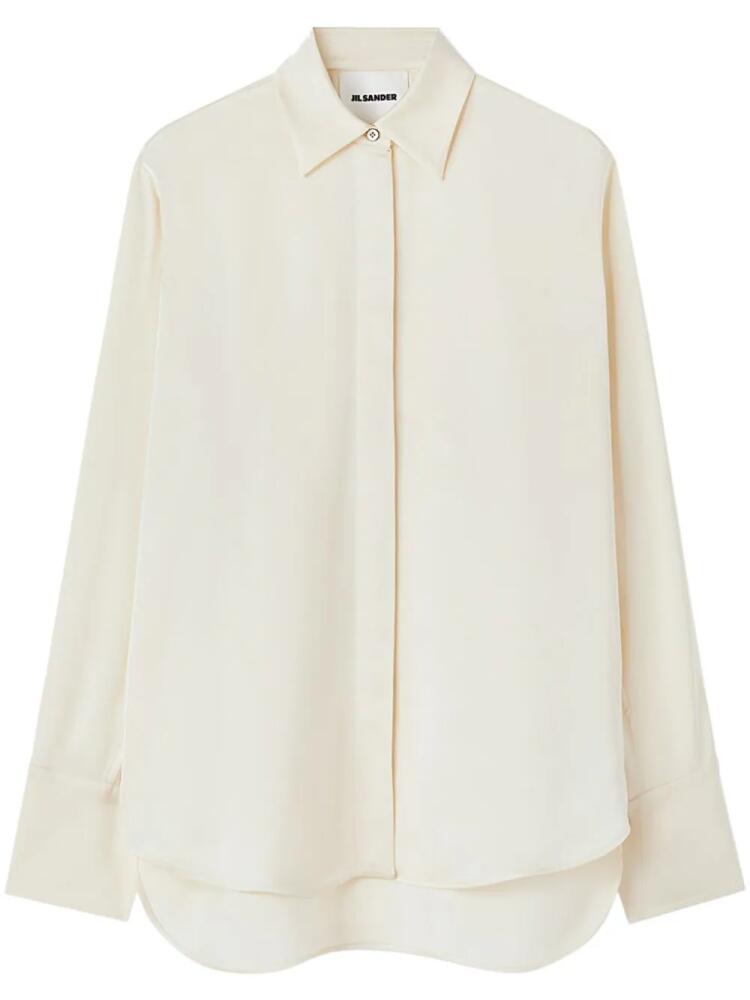 Jil Sander satin long-sleeve shirt - White Cover