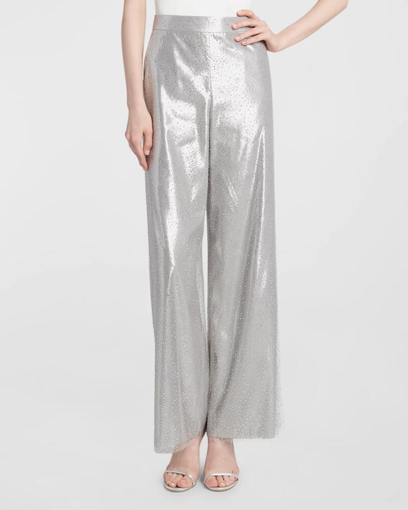 Giorgio Armani Crystal Wide-Leg Silk Trousers Cover