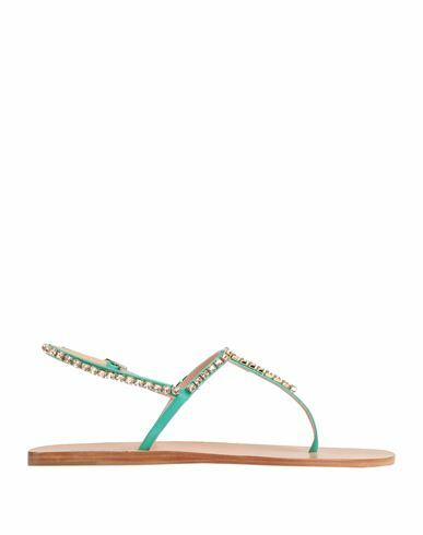 Eddy Daniele Woman Thong sandal Emerald green Textile fibers Cover