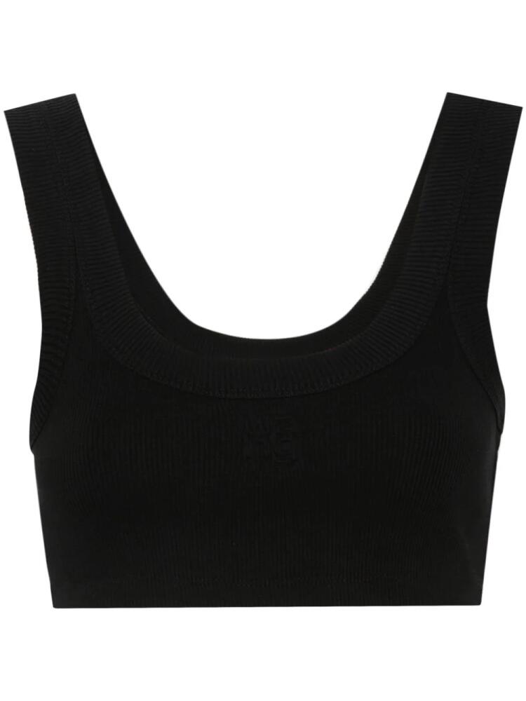 Alexander Wang embossed-logo cropped tank top - Black Cover