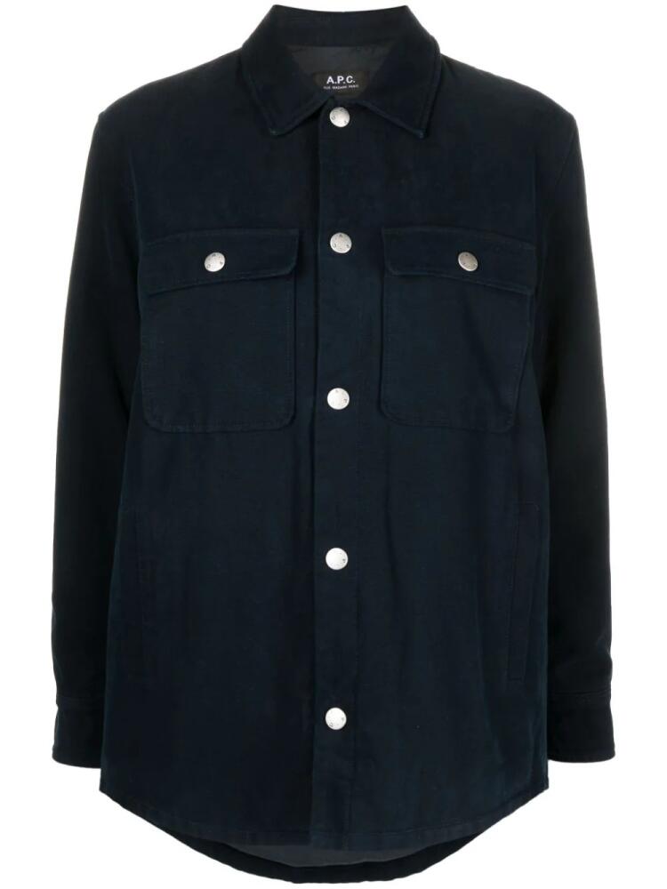 A.P.C. button-up cotton shirt - Blue Cover