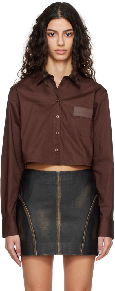 REMAIN Birger Christensen Burgundy Cropped Shirt Cover