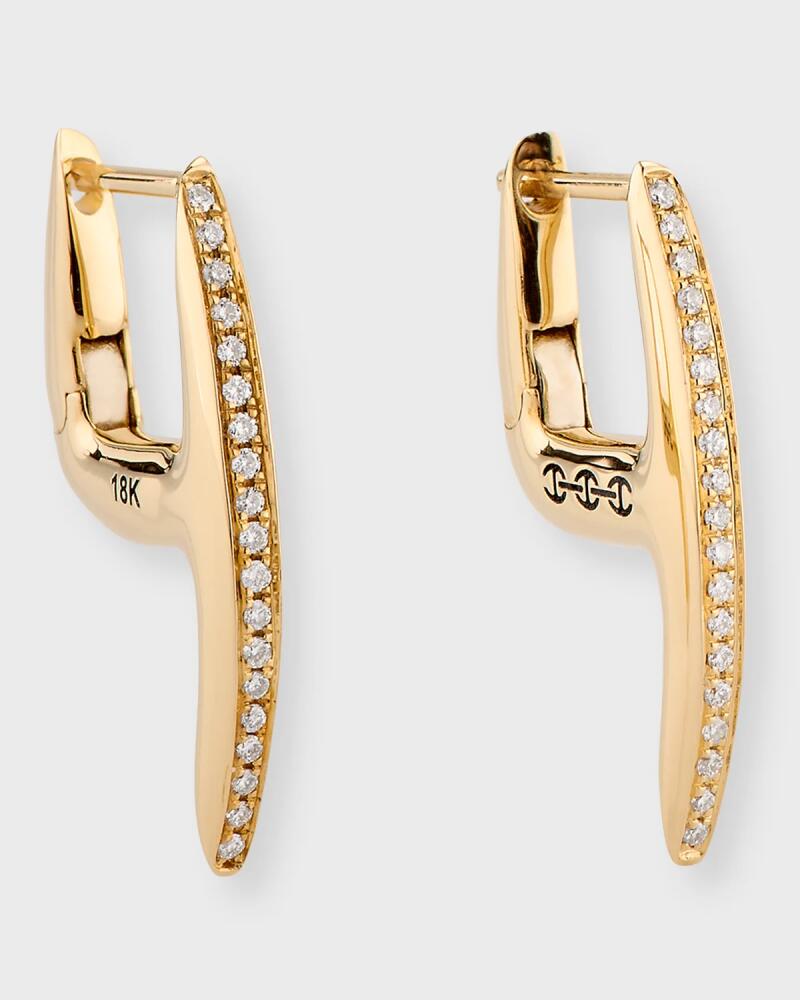 Hoorsenbuhs 18K Yellow Gold Mini Axe Earrings with Diamonds Cover