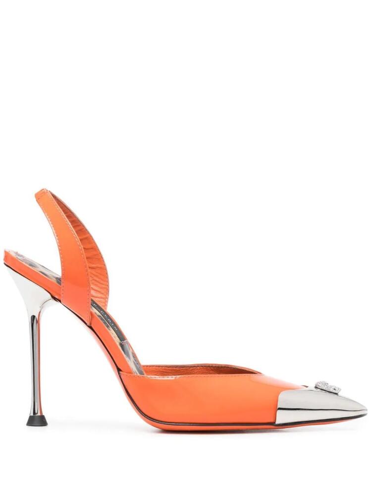 Philipp Plein Decollete 110 mm leather pumps - Orange Cover