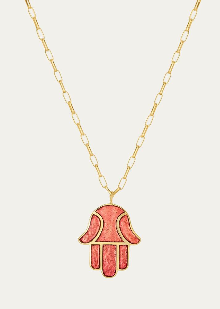 Audrey C. Jewels Hamsa Enamel Pendant Necklace Cover