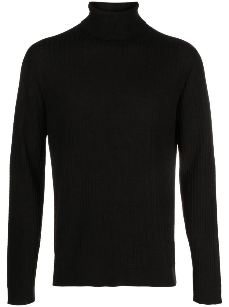 Giorgio Armani roll-neck intarsia-knit jumper - Black Cover