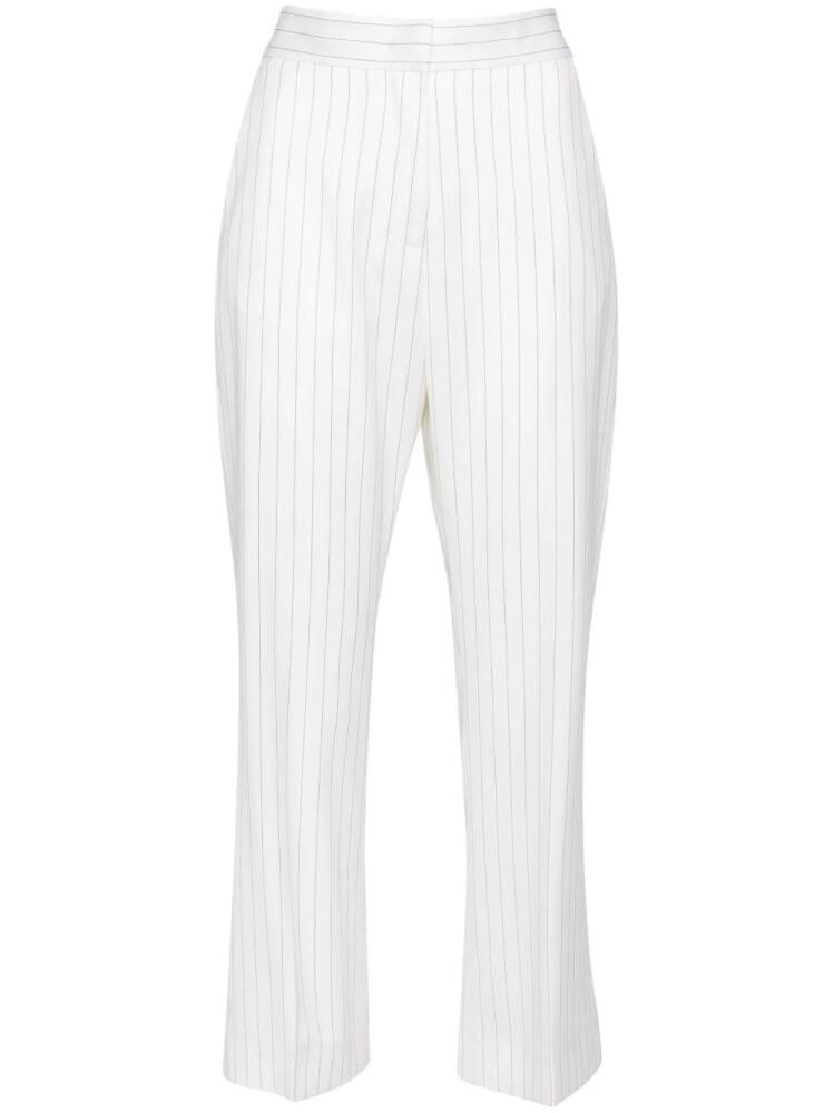 MSGM pinstripe-print cropped trousers - White Cover