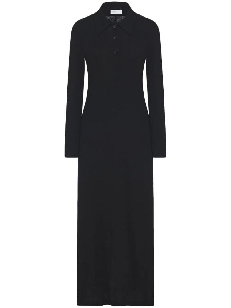 Rosetta Getty long-sleeve cotton polo dress - Black Cover